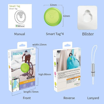 youyeetoo Smart Tag Tracker for iOS[Only] FindMy & AirTag Case Compatible IP65 Waterproof, Pets, Outdoor Activities,Tile Tracker, cat Tracker, Moto tag, Tracker Device for Vehicles