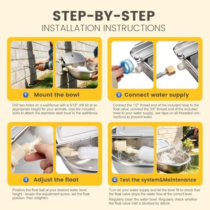 Automatic Dog Water Bowl Dispenser 304 Stainless Steel Dog Waterer