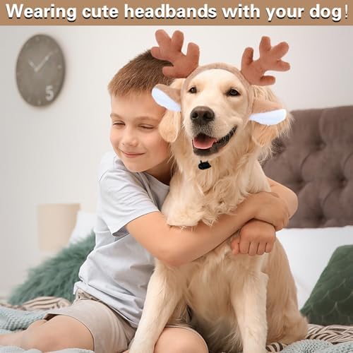 Beviliu 4pack Dog Reindeer Antlers Headband, Dog Christmas Antlers Costume - Image 5