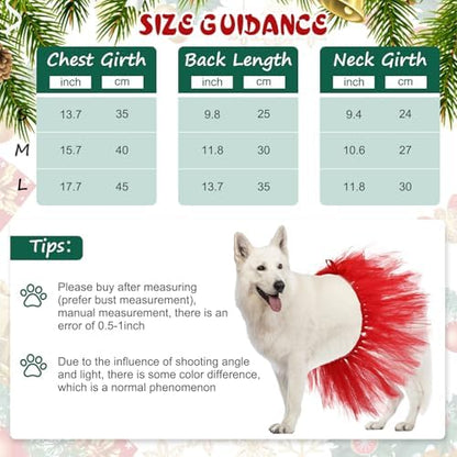 Dog Tutu for Dogs Tulle Skirt Pet Costume, Red - Image 4