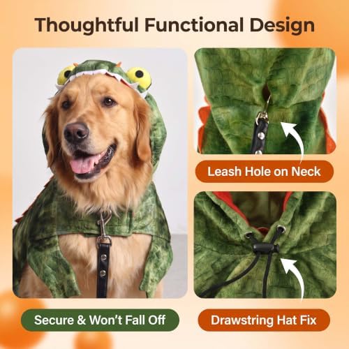 Large Dog Halloween Crocodile Dinosaur Costume Outfits Cosplay,XXL - Image 5