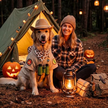 4 Pcs Halloween Dogs Safari Explorer Costume Set Outfit for Pet Cats, L - Image 6
