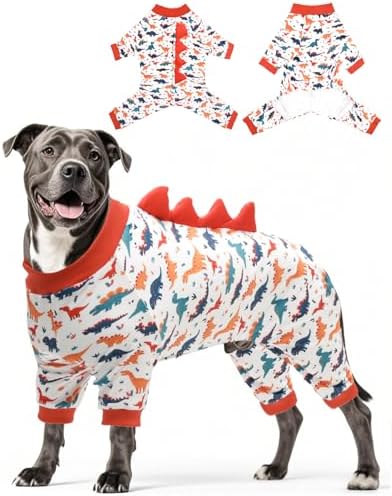 CuteBone Dinosaur Costume Dog Pajamas, Stretchy Spandex Crystal Velvet Sleepwear Coat for Small Dogs, Soft & Warm Pet Outfit Clothes for Cold Weather, Cozy Pullover Design COSP02-3XL by CuteBone