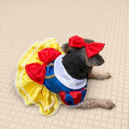 Classic Fairy Tale Princess Pet Halloween Costume, and Bow Headband - Small to Medium-Large Breed Funny Clothes Outfit Apparel (Medium) - Image 6