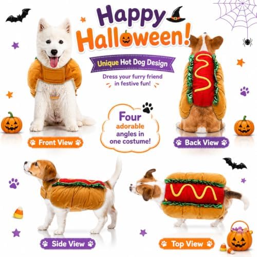 POPETPOP Hot Dog Pet Costume, Halloween Cosplay Costume for Dogs Cats (XXS) - Image 5