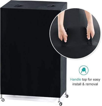 PONY DANCE Pets Product Universal Birdcage Cover Blackout & Breathable Birdcage Cover for Pets' Good Night, Large, Black, 35 L x 25 W x 47 in H