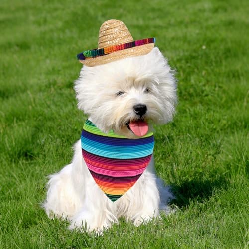Fumwase Multicolor Sombrero Hats Bandana for Small Pets - Image 5