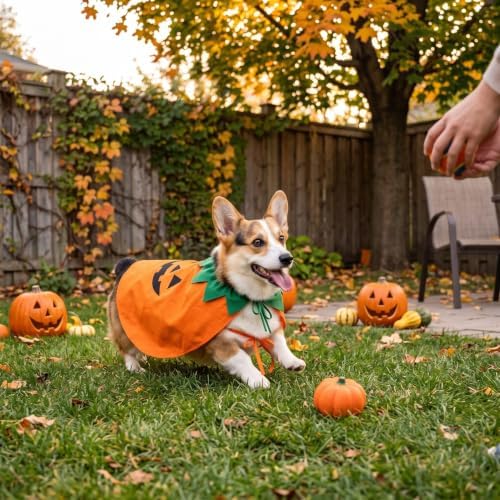 Halloween PumpkinDog Cape Halloween Dog Outfit for Medium Large Dog(M) - Image 3