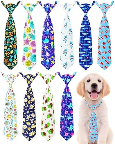 PET SHOW 10 Pack Ocean Animals Dog Ties Neckties for Medium Dogs by PETSHOW