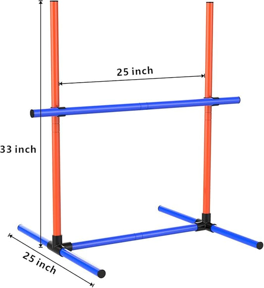 Dog Agility Training Jumping Hoop for Small Medium Dogs, Adjustable Height Pet Exercise Equipment for Outdoor Backyard (2)