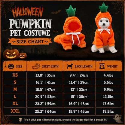 Dog Christmas Halloween Costumes,Dog Hoodies for Small Dogs Cats, Cat Puppy Outfits,Yorkie Chihuahua Pomeranian Clothes (Large, Orange-Carrot) - Image 6