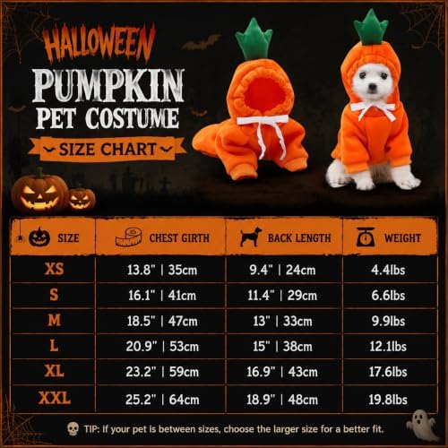 Dog Christmas Halloween Costumes,Dog Hoodies for Small Dogs Cats, Cat Puppy Outfits,Yorkie Chihuahua Pomeranian Clothes (X-Small, Orange-Carrot) - Image 6