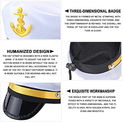 Yewong 3 Pieces Pet Hat Pet Sailor Captain Hat Cowboy Hat Witch Hat Dog Cat Pet Costume Hat for Halloween Party Photo Props Supplies - Image 5