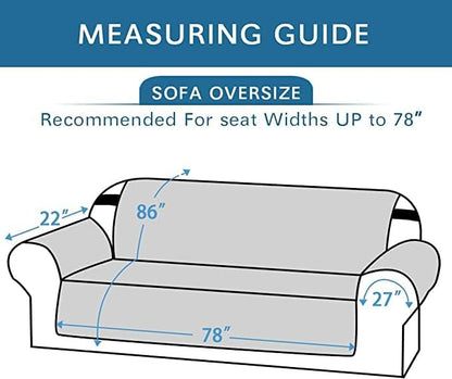 H.VERSAILTEX Reversible Sofa Slipcover Furniture Protector Water Resistant 2" Elastic Straps Sofa Cover Couch Covers Pets Fit Sitting Width Up to 78" (Oversized Sofa: 86" x 132", Light Grey/Beige)