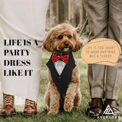 AVERYDAY Dog Tuxedo for Wedding Outfit, Dog Suit and Tie Costumes for Birthday, Halloween, Cosplay, Christmas Party, Pet Formal Wear with Bowtie, Tux for Medium Large Dogs, Bulldog, Labrador, Husky - Image 4
