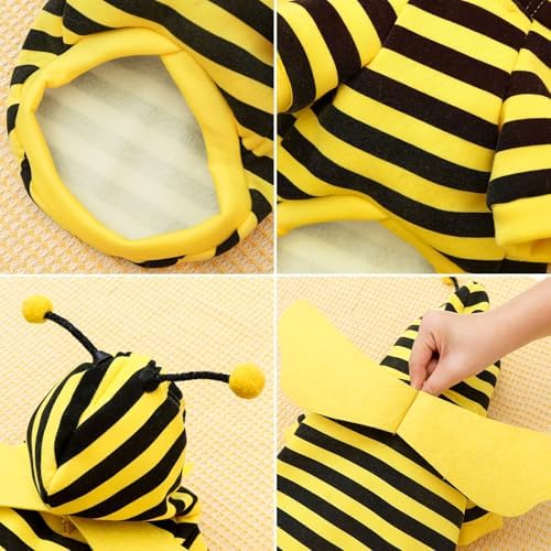 Idepet Halloween Pet Bee Costume,Dog Hoodie Bumble Cosplay Puppy Clothes - Image 6