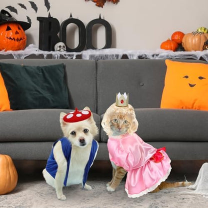 3 Pcs Halloween Princess Dog Costume Set, Pink Princess Pet Outfit - Image 6