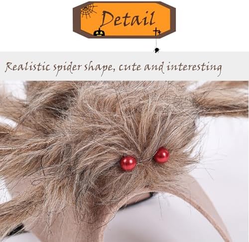 SEIS Halloween Dog Spider Costume, Funny Pet Dress Up Clothes, Brown,M - Image 2