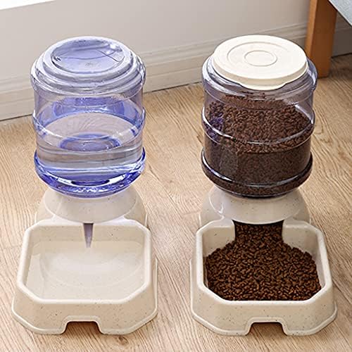 Automatic Waterer Food Feeder 3.8 L Water Dispenser 8 Lbs Auto Feeder Fed for Small Medium and Large Cats Dogs