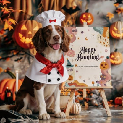Dog Chef Costume for Medium and Large Dogs, Adjustable 3 Piece Pet Chef Outfit with Hat, Coat and Red Scarf, Funny Dog Halloween Costume for Large Dogs 35-70 lbs, Party Photoshoot Dress Up - Image 6
