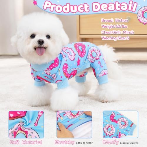 XPUDAC 4 Pieces Dog Pajamas Soft Strechy Puppy Onesies Pet Clothes for Medium Large Dogs Boy Girl Cat Pet Outfit, 153-6XL - Image 2