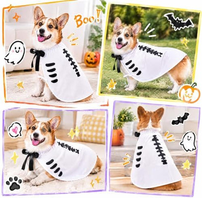 Halloween Skull Costume,Skeleton Dog Cape for Medium Large Pets(M) - Image 5