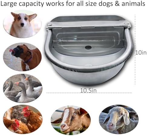 Automatic Dog Water Bowl Dispenser Large Pet Waterer Feeder Stainless-Steel