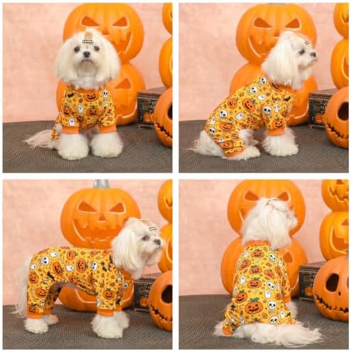 CuteBone Small Dogs Outfit Soft Puppy Onesies Pjs Halloween Dog Pajamas Pet Coat Cat Apparel Comfy Doggie Jumpsuit Bodysuit for All Seasons P347XS - Image 2