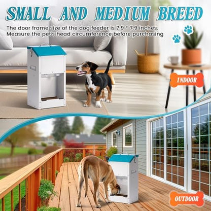 Galvanized Gravity Automatic Dog Feeder 15 lbs Outdoor Dog Feeders