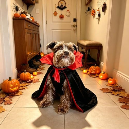 GOYOSWA Cat Halloween Costumes Pet Cat Dog Vampire Cloak Costume Devil Vampire Cloak Cape Halloween Costumes for Cats X-Small Small Dogs Pets - Image 6