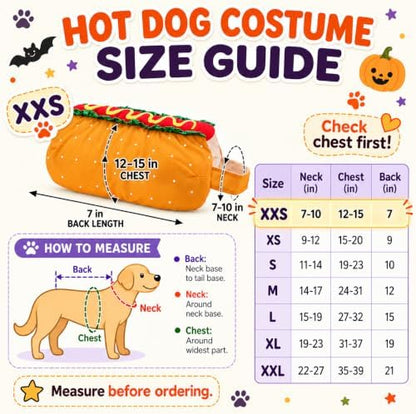 POPETPOP Hot Dog Pet Costume, Halloween Cosplay Costume for Dogs Cats (XXS) - Image 3