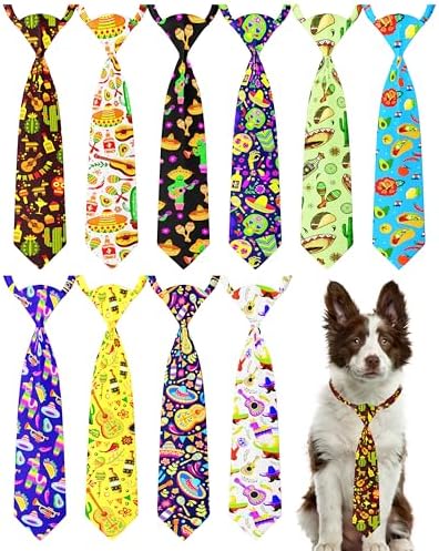 PET SHOW 10 Pack Mexican Dog Ties Neckties XL for Extra Large Dogs by PETSHOW