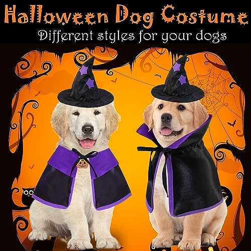 GOYOSWA Dog Halloween Costumes Dog Witch Cloak Cape Wizard Hat Halloween Costumes for Dogs Small Medium Large Breed (Small) - Image 7