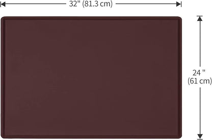 Dog Food Mat,Silicone Waterproof Food Tray,Non Slip Pet Bowl Mats Placemat,1" Raised Edge,Suitable for Most Small and Medium Sized Pets,32" x 24"