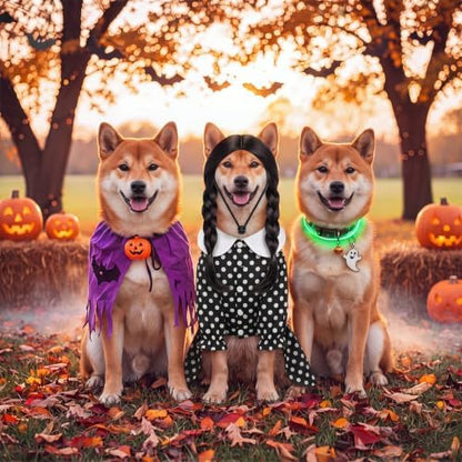 Hercicy 2 Pcs Dog Halloween Costumes Gothic Dress with Dog Wig, XL - Image 5