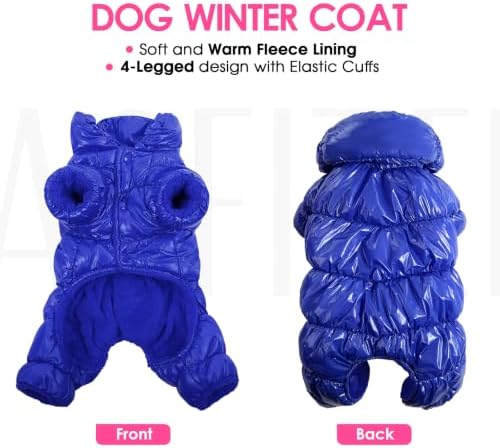 AOFITEE Small Dog Coat Waterproof Dog Winter Jacket Fullbody Dogs Snowsuit - Image 3