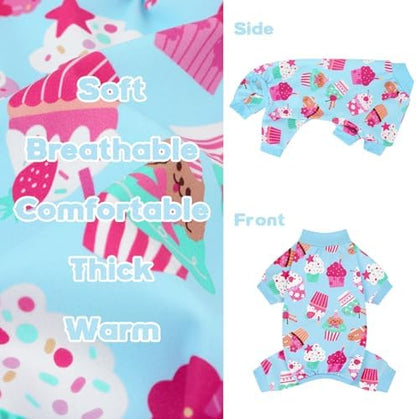 XPUDAC 4 Pack Dog Pajamas Cute Soft Dog Clothes for Small Medium Dogs Boy Girl Stretchy Pjs Jammies Outfit Puppy Onesies, 2X-Large - Image 6