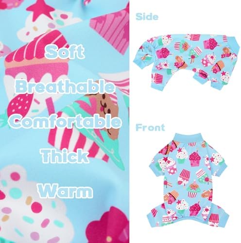 XPUDAC 4 Pack Dog Pajamas Cute Soft Dog Clothes for Small Medium Dogs Boy Girl Stretchy Pjs Jammies Outfit Puppy Onesies, Medium - Image 6