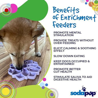 SodaPup Mandala Softie eTray –Durable Enrichment Feeder Made in USA Non-Toxic, Pet-Safe, Food Safe Rubber for Mental Stimulation, Avoiding Overfeeding, Fresh Breath, Digestive Health, Calming, & More