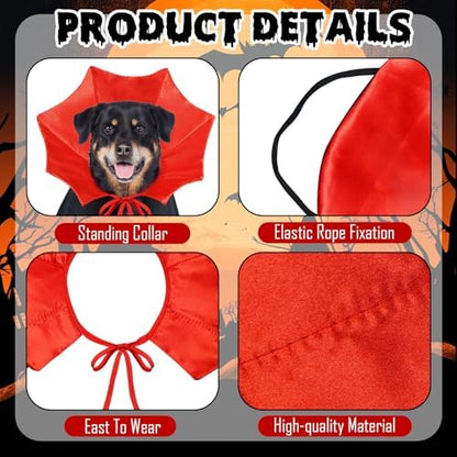 Dog Halloween Costume Dog Vampire Costume Funny Pet Vampire Devil Cape Cloak Halloween Costumes for Small Medium Large X-Large Dogs Pets (X-Large) - Image 4