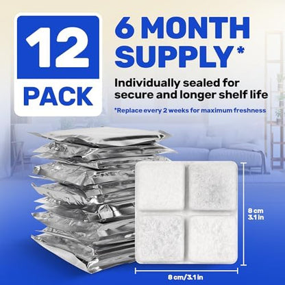 [12 Pack] Desiccant Bag for Petlibro Pet Feeder - Six-Month Supply Keeps Dog Food & Cat Food Dry + Fresh - Removes Moisture & Odors for Automatic Pet Feeders - Made from Silica, Carbon & Deoxidizer