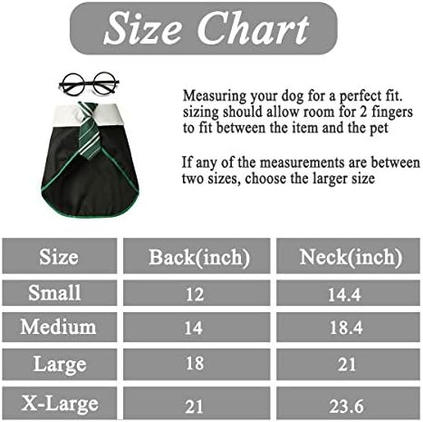 Dog Halloween Costume Pet Wizard Shirt Funny Cat Clothes for Dogs Cats Clothing with Glasses (X-Large,Green) - Image 2