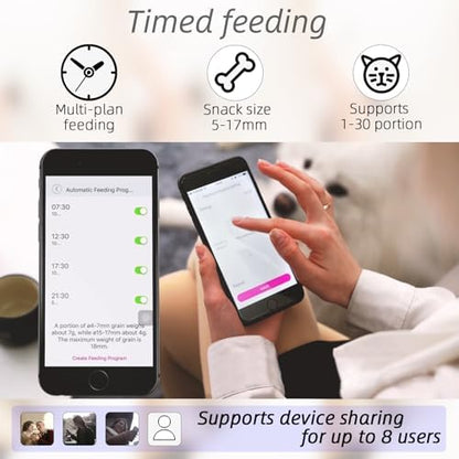 12L Smart Automatic Dog Feeder Large Breed with Camera, 5G WiFi Automatic Cat Feeders Food Dispenser 1080P Full HD Pet Camera Treat Dispenser with Night Vision and 2-Way Audio