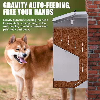 Automatic Dog Feeder Large Breed Outdoor, Stainless Steel Material