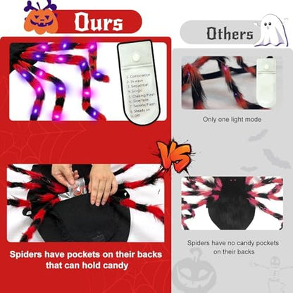 Realistic Halloween Spider Dog Costume for XL Large Dog Cosplay with 64 Led - Image 5