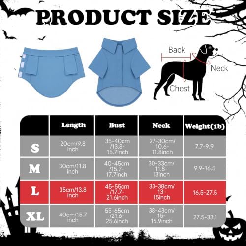Dansydaisy 4 Pcs Halloween Dog Costume, Puppy 80s Painter Artist Outfit, L - Image 2