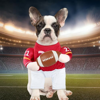 DELIFUR Football Player Dog Costume - Adjustable Funny Halloween Costume for Small Medium Dog (Football, Large) - Image 5