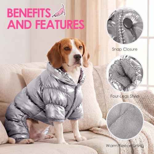 AOFITEE Dog Coat Waterproof Dog Jacket Fullbody Dogs Winter Coat Snowsuit - Image 3