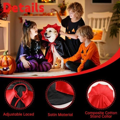 Dog Halloween Costumes for Small Medium Dogs, Dog Vampire Cape Cloak - Image 3