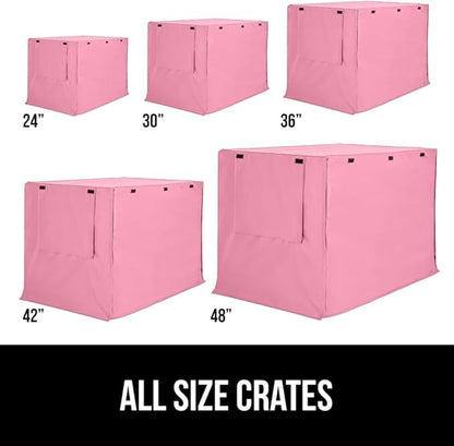 GORILLA GRIP Dog Crate Covers Compatible with Amazon Basics Dog Crates, All Sides Open, Privacy Cover Fits 36" Wire Kennel, Breathable Mesh Windows, Light Reducing Puppy Training Cage Topper, Pink